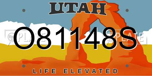 O81148S Utah License Plate
