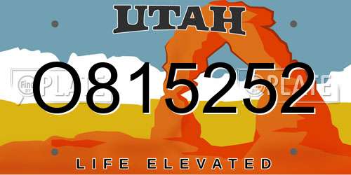 O815252 Utah License Plate