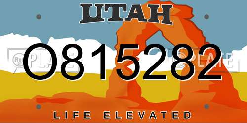 O815282 Utah License Plate