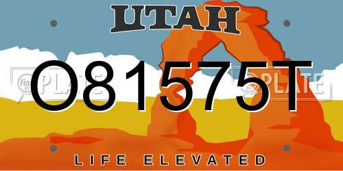 O81575T Utah License Plate