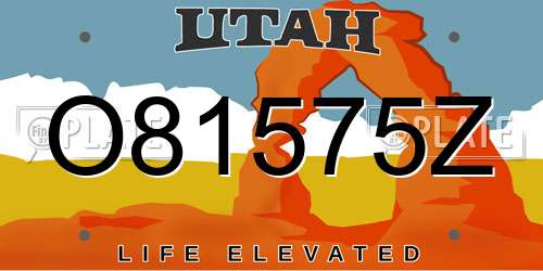 O81575Z Utah License Plate
