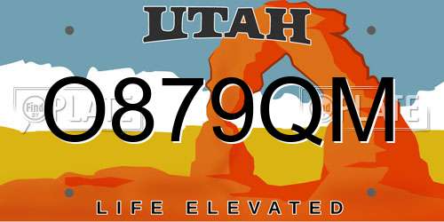 O879QM Utah License Plate