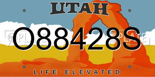 O88428S Utah License Plate