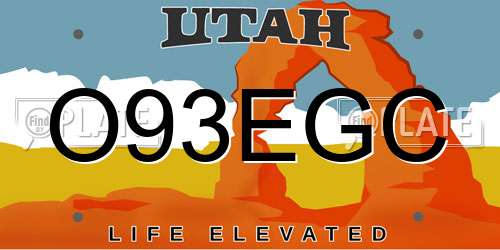 O93EGC Utah License Plate