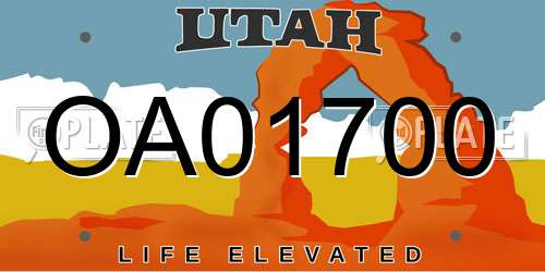 OA01700 Utah License Plate