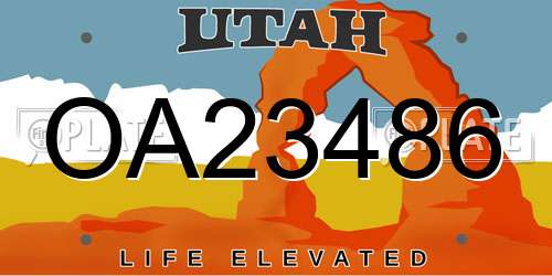 OA23486 Utah License Plate