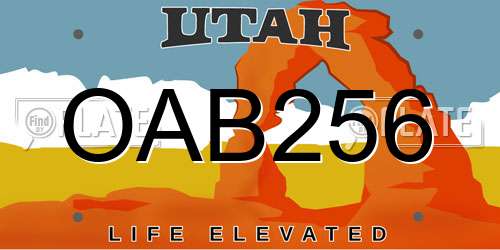 OAB256 Utah License Plate