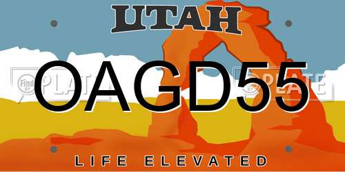 OAGD55 Utah License Plate