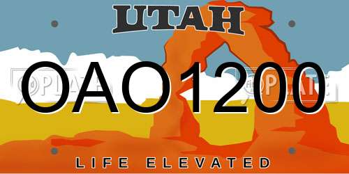 OAO1200 Utah License Plate