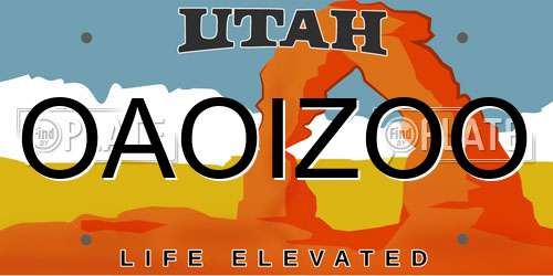 OAOIZOO Utah License Plate