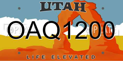 OAQ1200 Utah License Plate