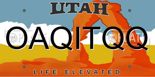OAQITQQ Utah License Plate