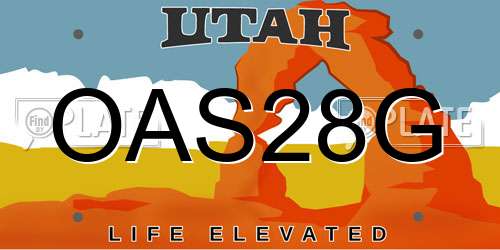 OAS28G Utah License Plate