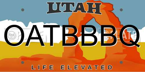 OATBBBQ Utah License Plate