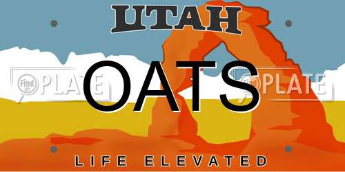 OATS Utah License Plate