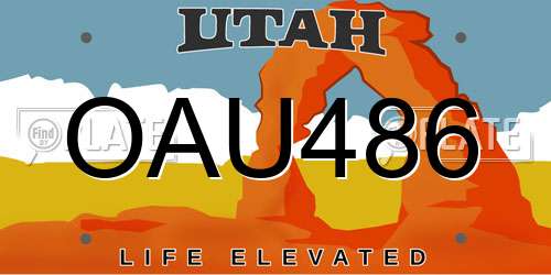 OAU486 Utah License Plate