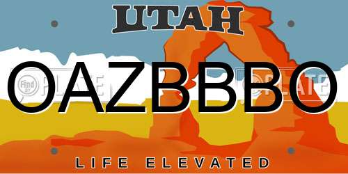 OAZBBBO Utah License Plate