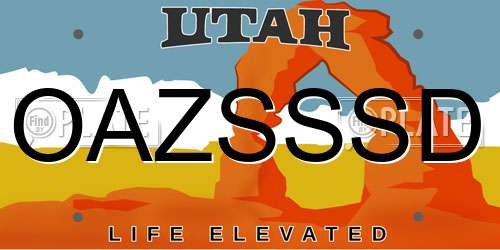 OAZSSSD Utah License Plate