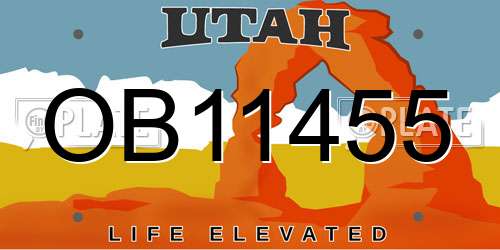 OB11455 Utah License Plate