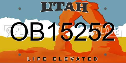 OB15252 Utah License Plate