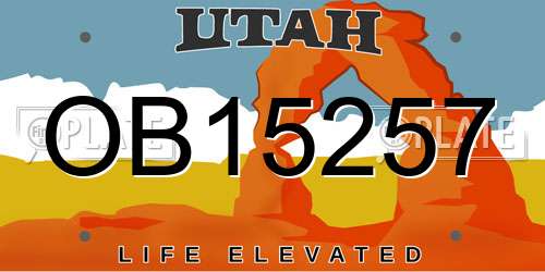 OB15257 Utah License Plate