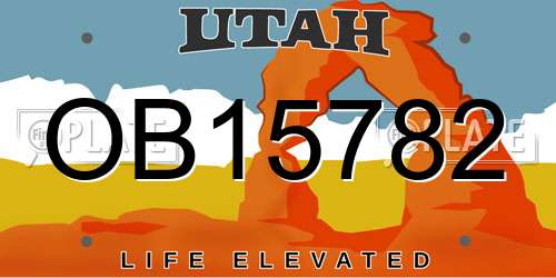 OB15782 Utah License Plate