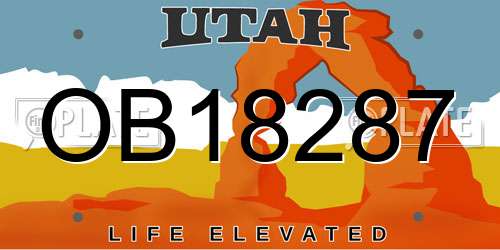 OB18287 Utah License Plate