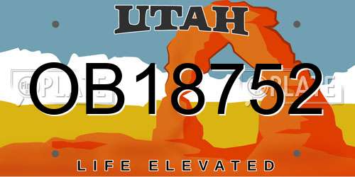 OB18752 Utah License Plate