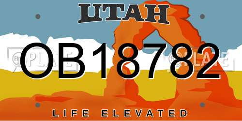 OB18782 Utah License Plate