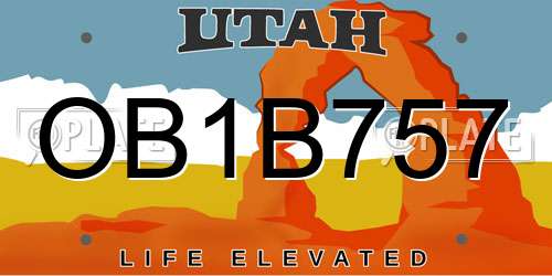 OB1B757 Utah License Plate