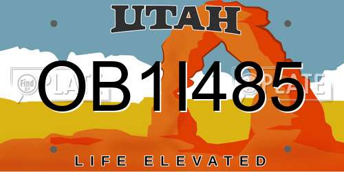 OB1I485 Utah License Plate