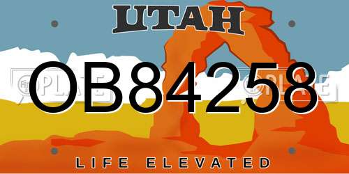 OB84258 Utah License Plate