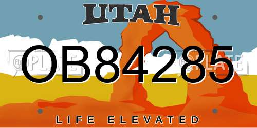 OB84285 Utah License Plate