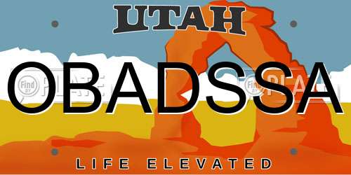 OBADSSA Utah License Plate