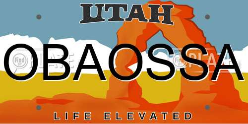 OBAOSSA Utah License Plate
