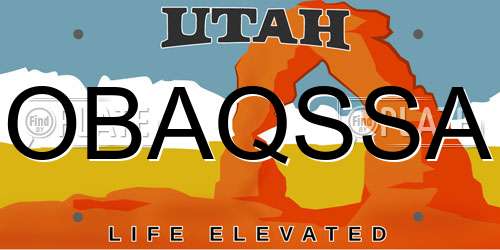 OBAQSSA Utah License Plate