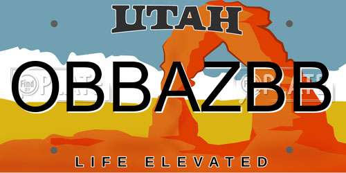 OBBAZBB Utah License Plate