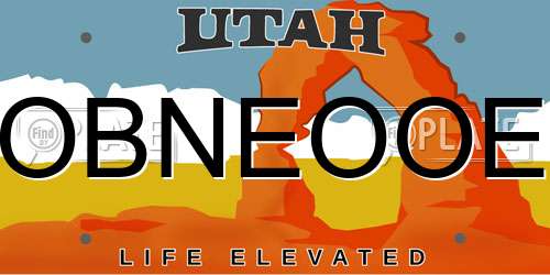 OBNEOOE Utah License Plate