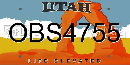 OBS4755 Utah License Plate