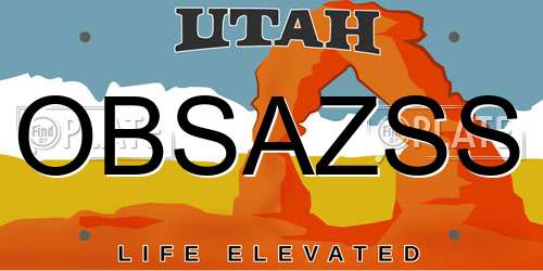 OBSAZSS Utah License Plate
