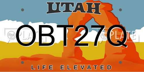 OBT27Q Utah License Plate