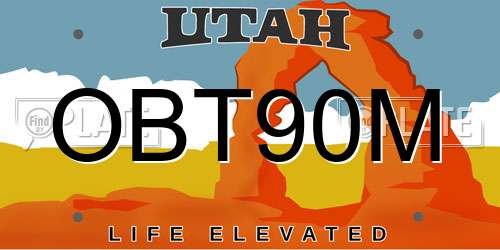OBT90M Utah License Plate