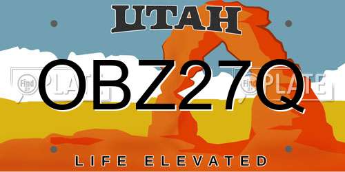 OBZ27Q Utah License Plate