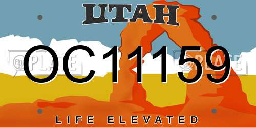 OC11159 Utah License Plate