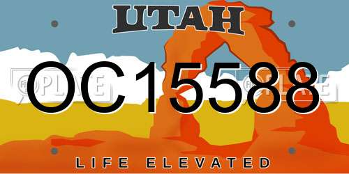 OC15588 Utah License Plate