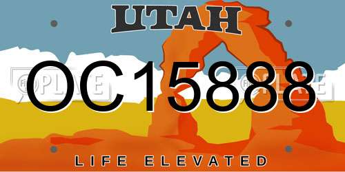OC15888 Utah License Plate