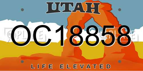 OC18858 Utah License Plate