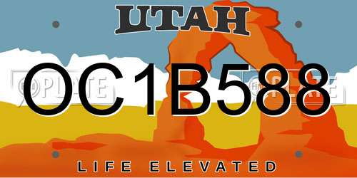 OC1B588 Utah License Plate