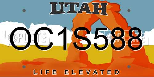 OC1S588 Utah License Plate