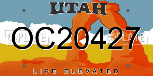 OC20427 Utah License Plate